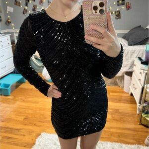 GB Black Sequin Dress